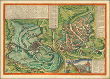 Holy Land and Jerusalem Map By Georg Braun  &  Frans Hogenberg