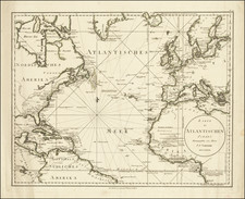 Atlantic Ocean and United States Map By Franz Anton Schraembl