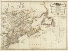 New England, Canada and Eastern Canada Map By Robert Sayer  &  John Bennett