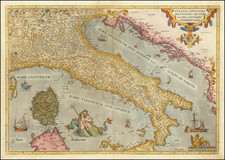 Italy Map By Abraham Ortelius