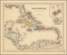 Caribbean Map By Joseph Hutchins Colton