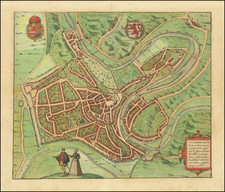 Luxembourg Map By Georg Braun  &  Frans Hogenberg