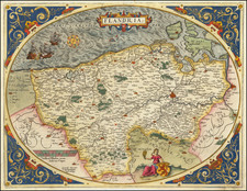 Belgium Map By Abraham Ortelius