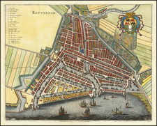 Netherlands Map By Matthaus Merian