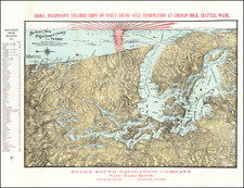 Washington, Canada and British Columbia Map By Puget Sound Navigation Company