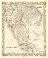 California and San Francisco & Bay Area Map By Joseph Hutchins Colton