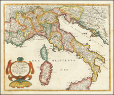 Italy Map By Melchior Tavernier