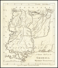 South, Alabama, Mississippi and Georgia Map By Jedidiah Morse  &  Charles Dilly