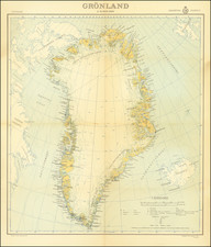 Atlantic Ocean, Iceland and Denmark Map By Geodaetisk Institut