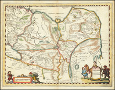 China, Central Asia & Caucasus and Russia in Asia Map By Matthaus Merian