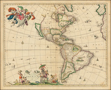 California as an Island and America Map By Nicolaes Visscher I