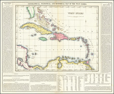 Caribbean Map By Henry Charles Carey  &  Isaac Lea