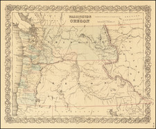 Oregon and Washington Map By Joseph Hutchins Colton