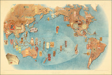 Pacific Ocean, North America, South America, Pacific and Pictorial Maps Map By Miguel Covarrubias