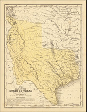 Texas Map By Samuel Augustus Mitchell