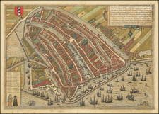 Netherlands and Amsterdam Map By Georg Braun  &  Frans Hogenberg