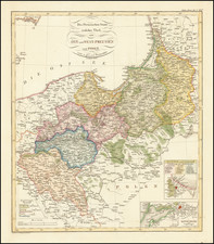 Poland and Germany Map By Adolf Stieler