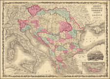 Hungary, Balkans, Turkey and Greece Map By Benjamin P Ward  &  Alvin Jewett Johnson