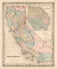 California Map By Joseph Hutchins Colton