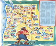 Idaho, Oregon, Washington and Pictorial Maps Map By West Coast Airlines