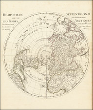 Northern Hemisphere, Polar Maps and Pacific Map By Guillaume De L'Isle