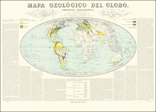 Mapa Geologico Del Globo (Proyeccion Homalografica) 