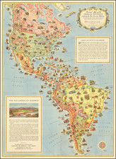 North America, South America and Pictorial Maps Map By Standard Oil Company