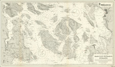 Washington and Canada Map By British Admiralty