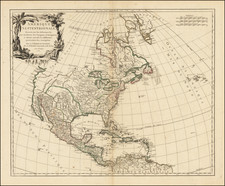 North America Map By Gilles Robert de Vaugondy