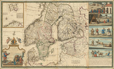 Scandinavia, Sweden, Norway and Denmark Map By Herman Moll