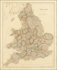 England Map By John Arrowsmith