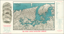 Washington and Canada Map By Puget Sound Navigation Company