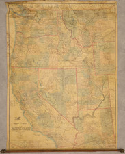 Southwest, Arizona, Utah, Nevada, New Mexico, Idaho, Montana, Utah, Wyoming, Pacific Northwest, Oregon, Washington and California Map By Britton & Rey / C.H. Amerine