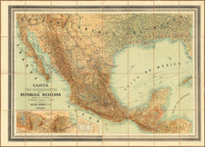 Texas and Mexico Map By Antonio Garcia y Cubas