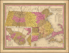 Massachusetts and Rhode Island  (with Boston inset) By Samuel Augustus Mitchell