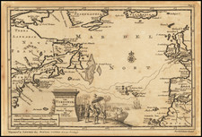 Atlantic Ocean, New England and Mid-Atlantic Map By Pieter van der Aa