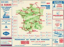 France and Pictorial Maps Map By Miroir du Cyclisme