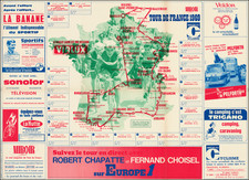 France and Pictorial Maps Map By Miroir du Cyclisme