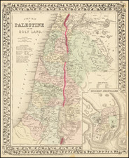 Holy Land Map By Samuel Augustus Mitchell Jr.