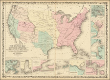 United States and Civil War Map By Alvin Jewett Johnson  &  Ross C. Browning