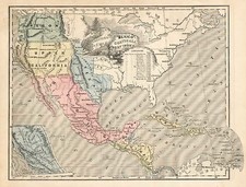 Texas, Rocky Mountains and California Map By Jesse Olney