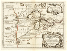 United States, Midwest, Plains, Rocky Mountains, Canada and Western Canada Map By Vincenzo Maria Coronelli / Jean-Baptiste Nolin