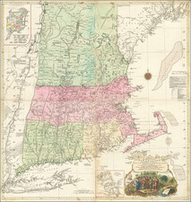 New England, Boston and American Revolution Map By Tobias Conrad Lotter / Bradock Mead