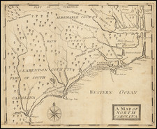 North Carolina Map By John Brickell