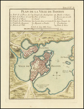 Massachusetts and Boston Map By Jacques Nicolas Bellin