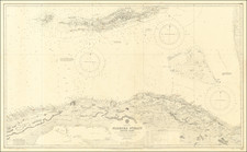 Florida and Cuba Map By British Admiralty