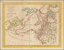 Polar Maps, Alaska, Russia in Asia and Canada Map By Denis Diderot / Gilles Robert de Vaugondy