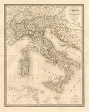 Europe, Italy, Mediterranean and Balearic Islands Map By J. Andriveau-Goujon