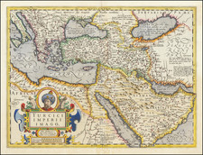 Turkey, Central Asia & Caucasus, Middle East and Turkey & Asia Minor Map By Jodocus Hondius
