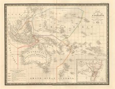 Australia & Oceania, Australia, Oceania, New Zealand and Other Pacific Islands Map By J. Andriveau-Goujon